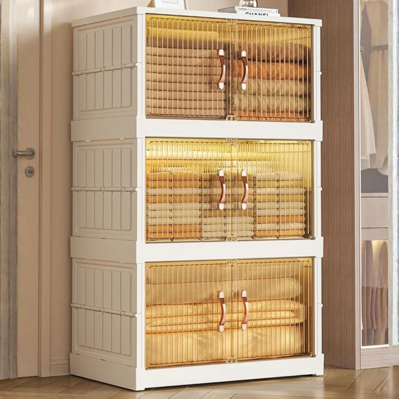 Double Door Foldable Storage Drawer Cabinet