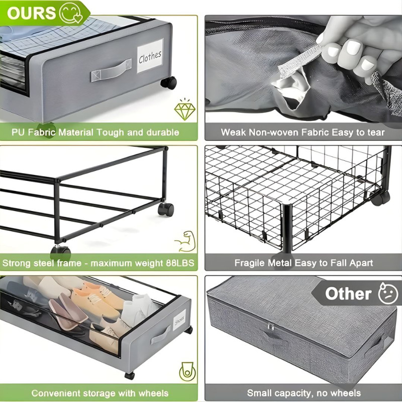Underbed Storage Lockers with Wheels & Lids