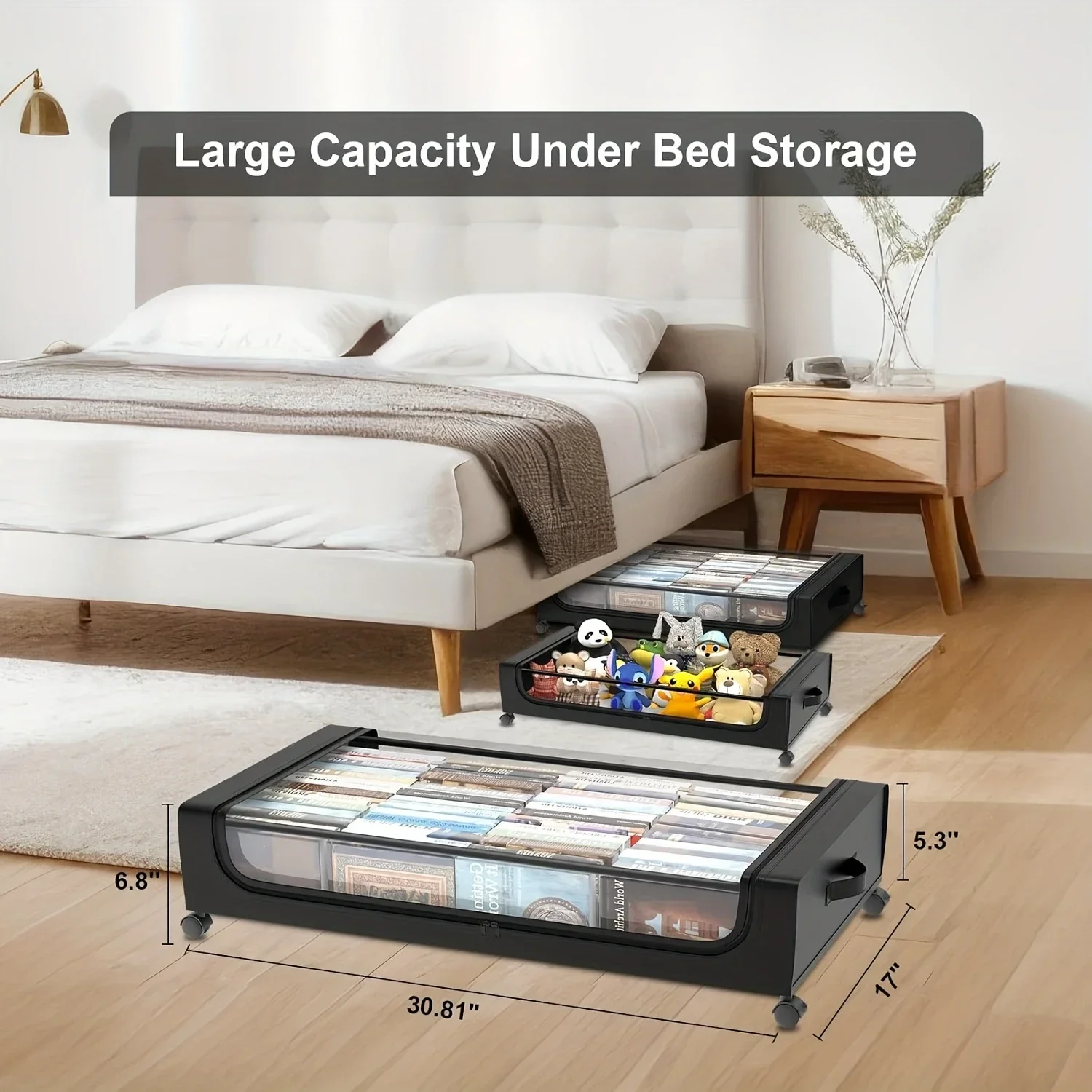 Underbed Storage Lockers with Wheels & Lids