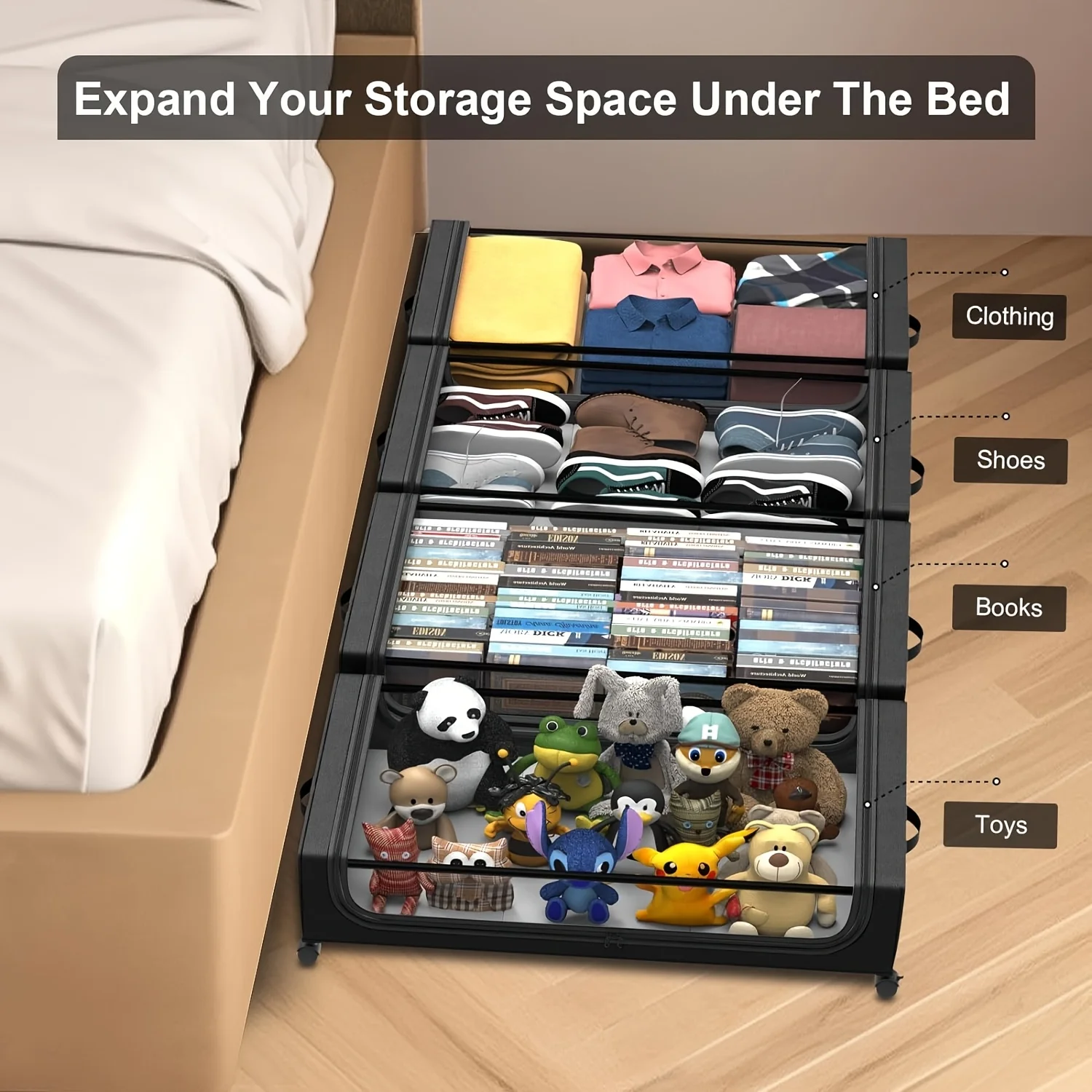 Underbed Storage Lockers with Wheels & Lids