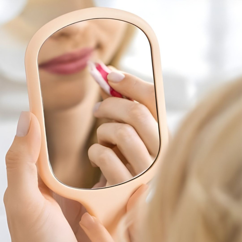 Mini Hair Brush with Built In Mirror Compact Travel Styling Tool