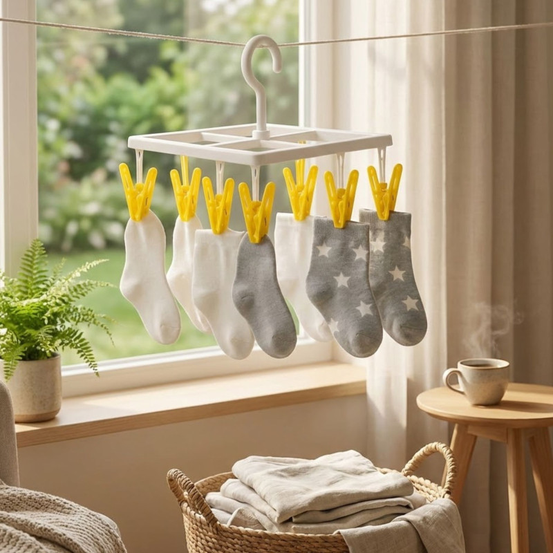 Square shaped baby 8 clips hanger