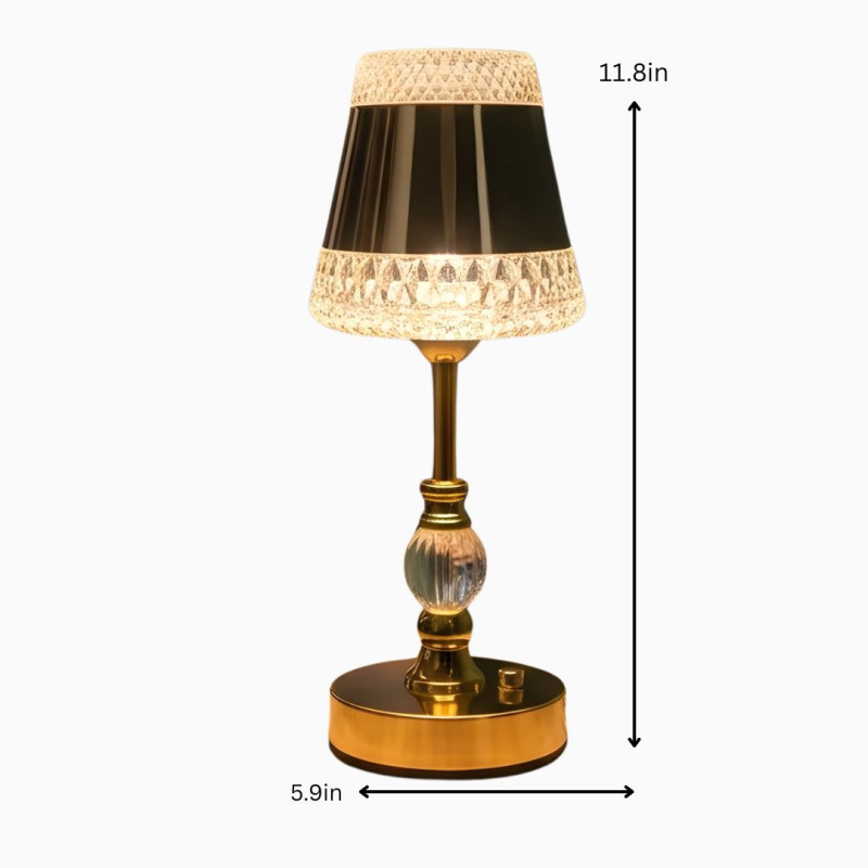 Crystal Spire Gold LED Desk Lamp