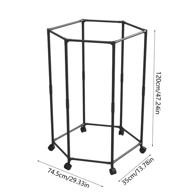 Metal Clothes Stand with 360° Rotating Rack & Wheels