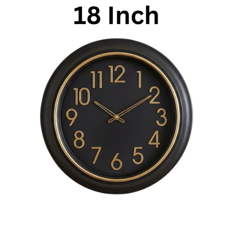 Heritage Prague2 18 INCH Plan Gold Black Wall Clock