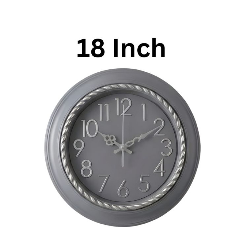 Heritage Prague2 18 INCH Gray Silver Wall Clock