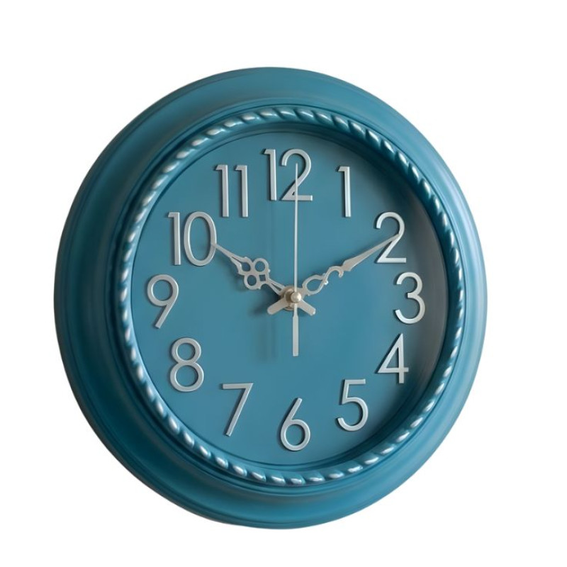 Heritage Prague2 18 INCH Blue Silver Wall Clock