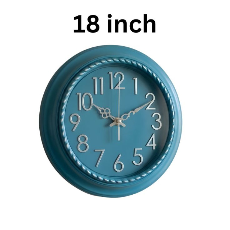 Heritage Prague2 18 INCH Blue Silver Wall Clock