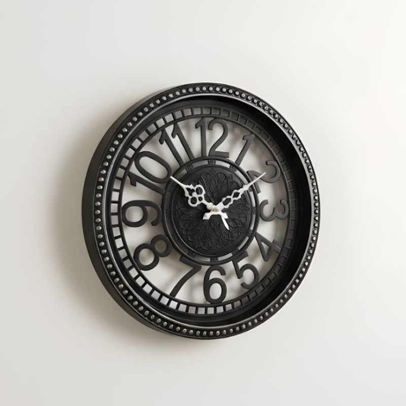 Heritage Retro 15 INCH Black And White Wall Clock