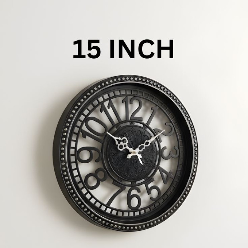 Heritage Retro 15 INCH Black And White Wall Clock