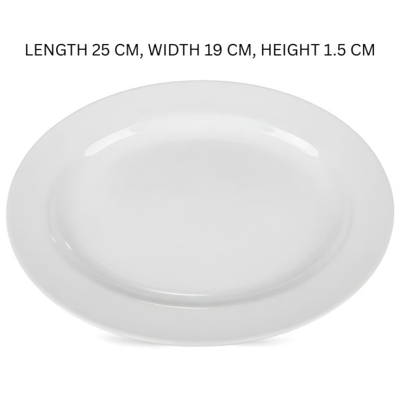Melamine 10 Inch Small White Oval Dish One Piece for Serving Food