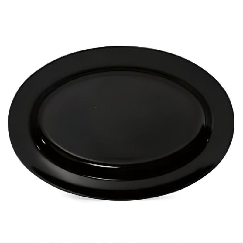 Melamine 10 Inch Small Black Oval Dish One Piece for Serving Food