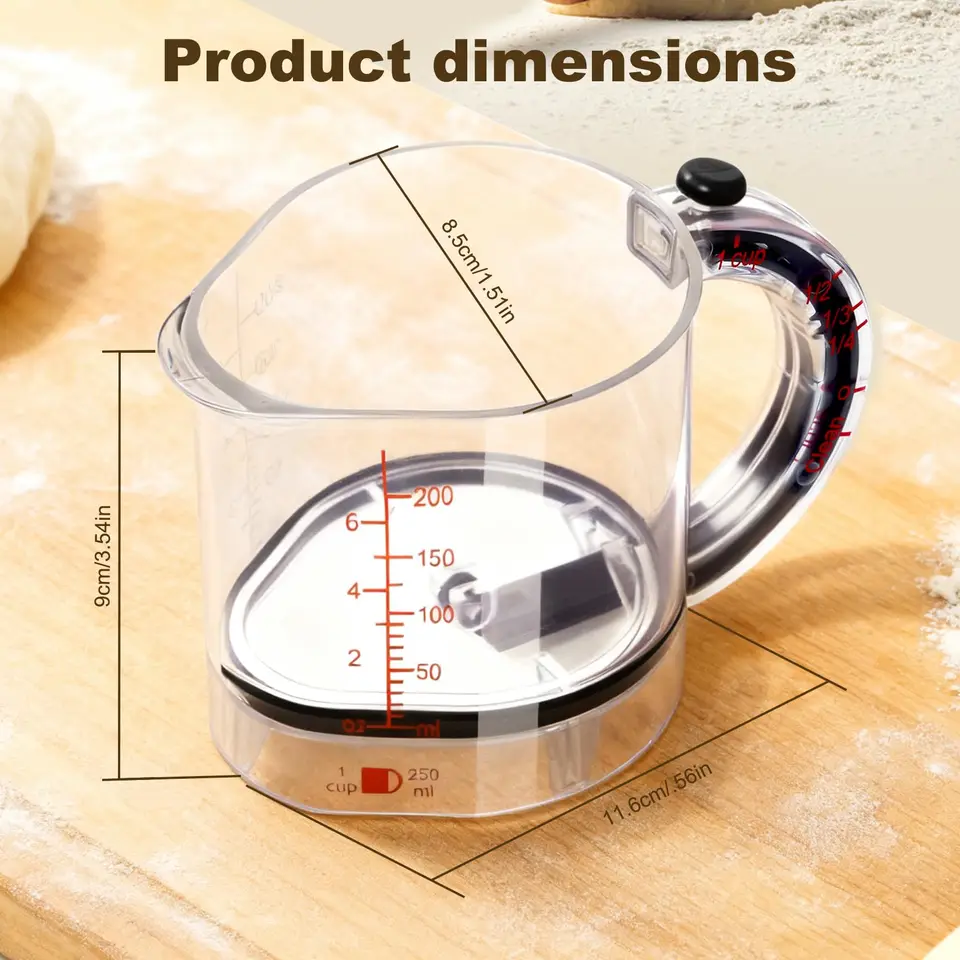Acrylic 4 In 1 Measuring Cup for Kitchen Use