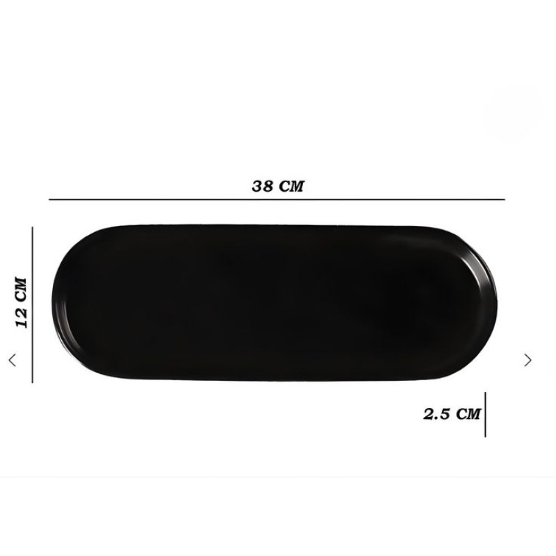 Crown Melamine Black Platter One Piece for Serving Food
