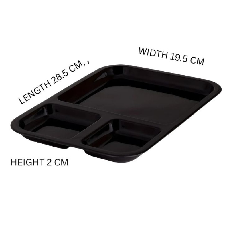 Melamine Black Serving Tray for Fast Food and Restaurant Use
