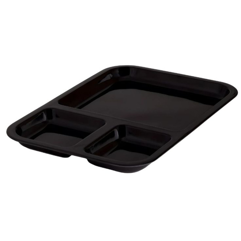 Melamine Black Serving Tray for Fast Food and Restaurant Use