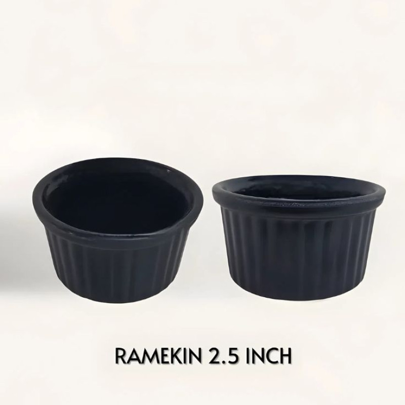 Melamine 2.5 Inch Black Ramekin Serving Bowl