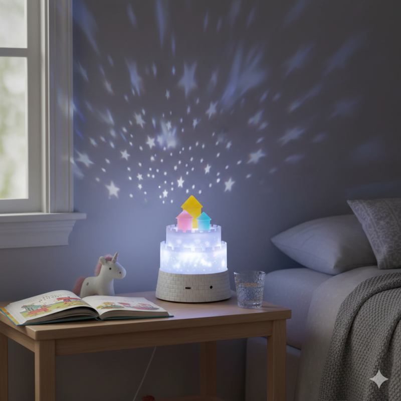 Kids Unicorn Castle Projector Lamp