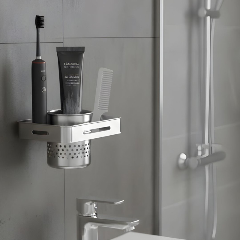 Wall Mounted Stainless Steel Brush Holder