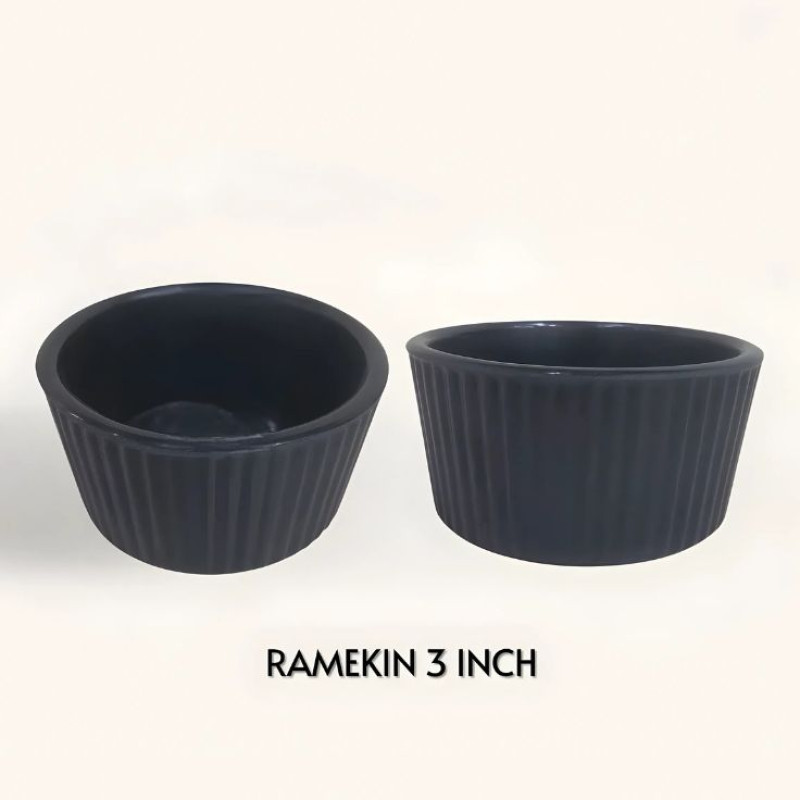 Melamine 3 Inch Ramekin Black Bowl Serving Bowl