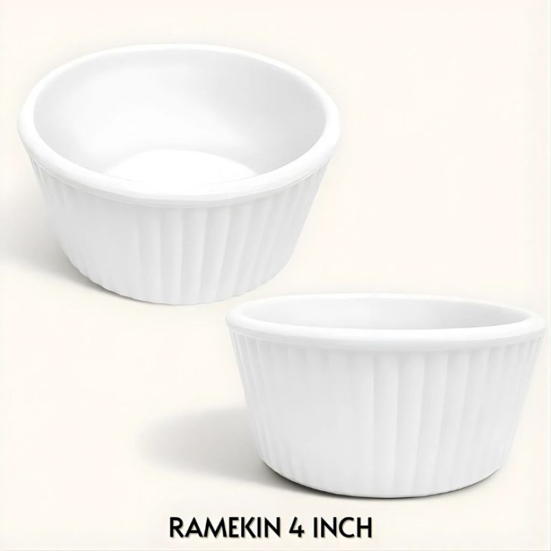 Melamine 4 Inch Ramekin White Bowl Serving Bowl | Idealancy