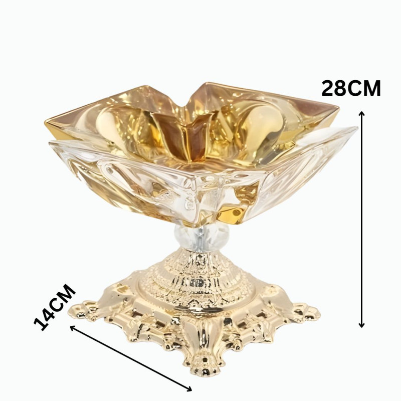 Elegant Golden Glass Tray for Serving