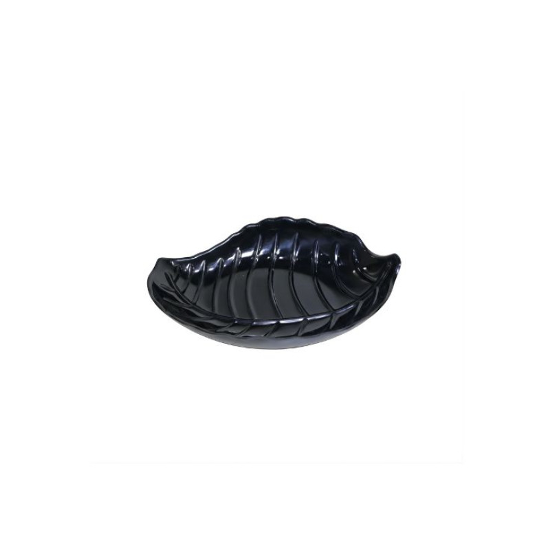 Melamine Black Leaf Small Platter For Serving