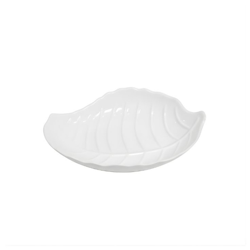 Melamine White Leaf Medium Platter For Serving