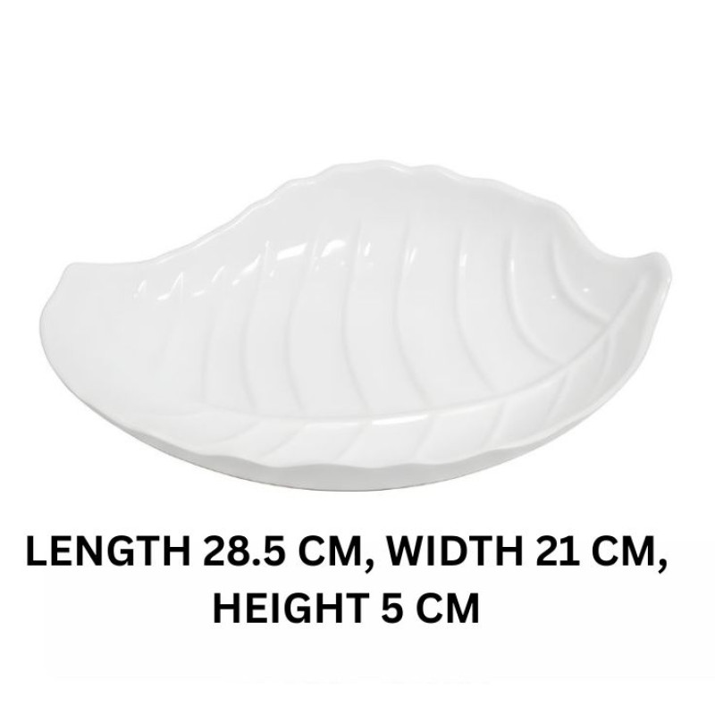 Melamine White Leaf Large Platter For Serving