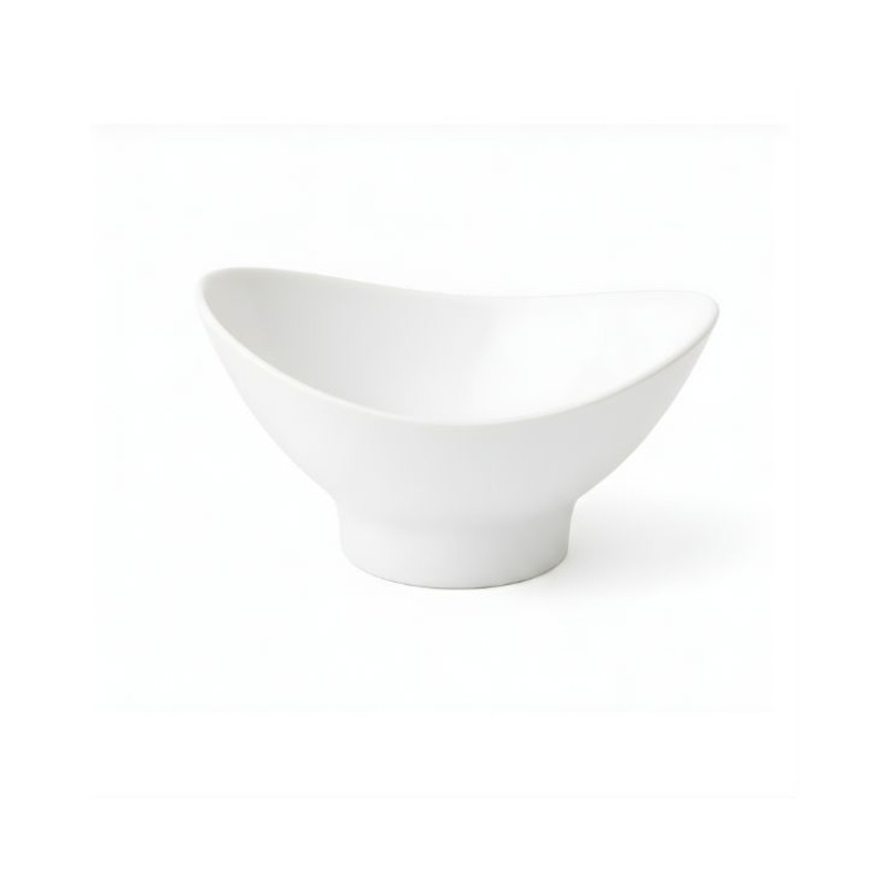 Melamine Lotus Medium Serving White Bowl