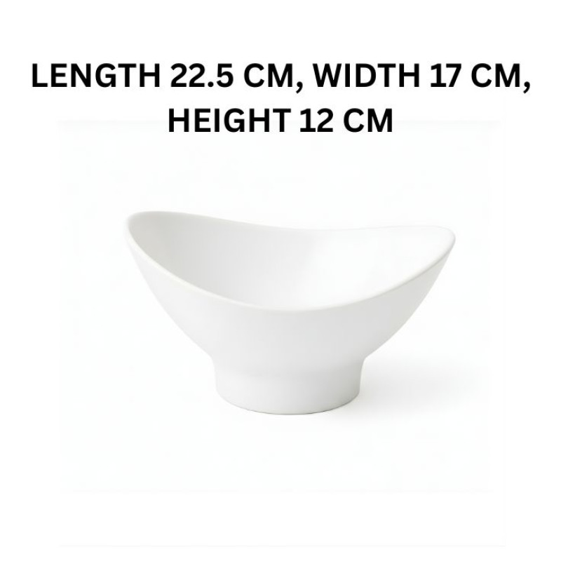 Melamine Lotus Medium Serving White Bowl
