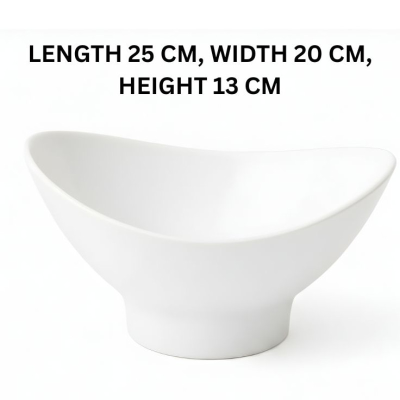 Melamine Lotus Large Serving White Bowl
