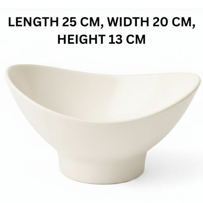 Melamine Lotus Large Serving Cream Bowl