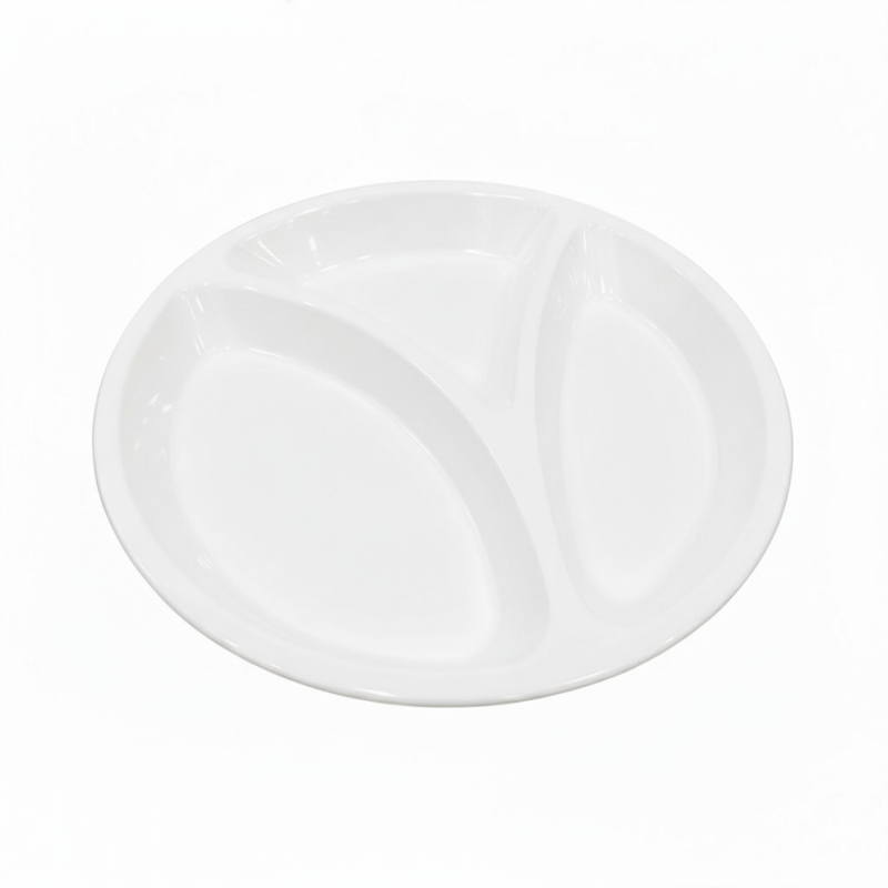 Melamine Euro Divider White Serving Dish