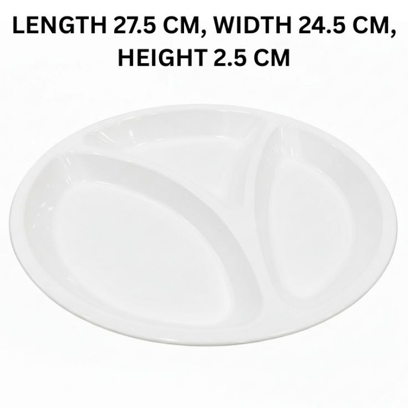Melamine Euro Divider White Serving Dish