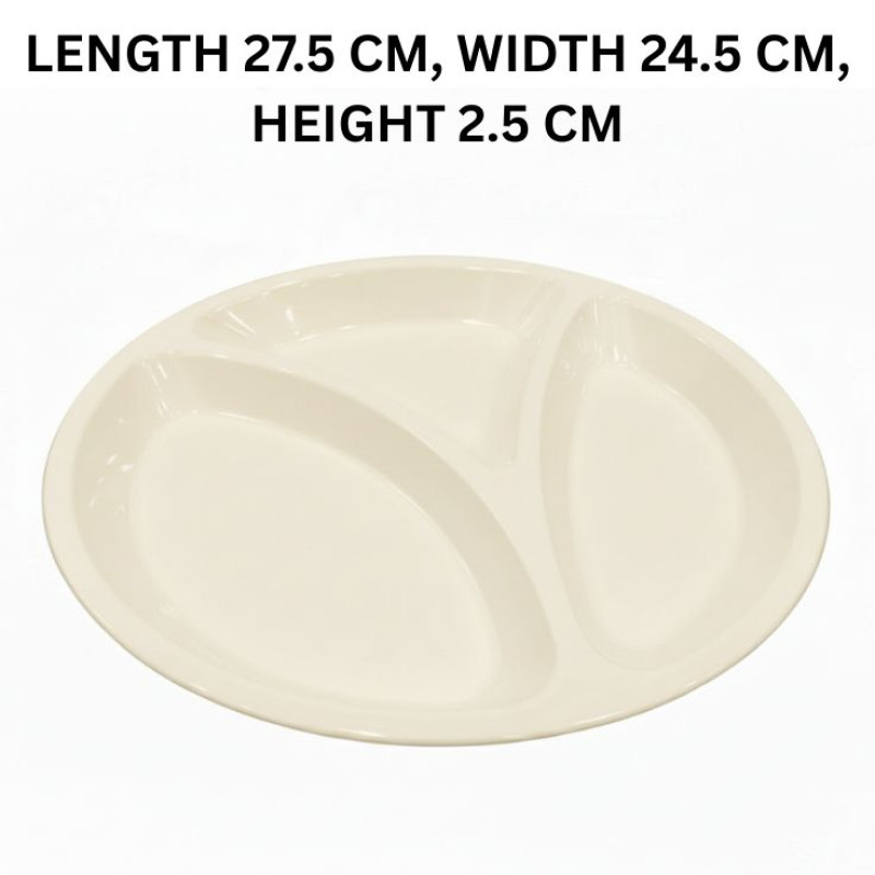 Melamine Euro Divider Cream Serving Dish With Box