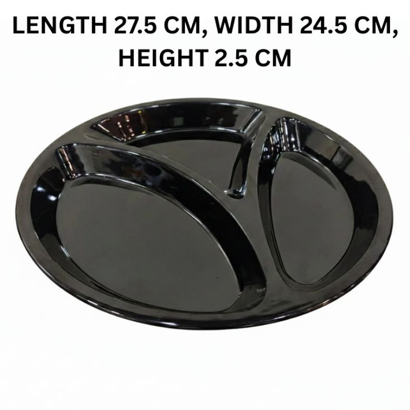 Melamine Euro Divider Black Serving Dish With Box