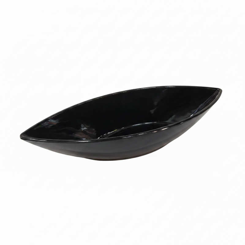 Melamine Fresco Black Oval Serving Bowl