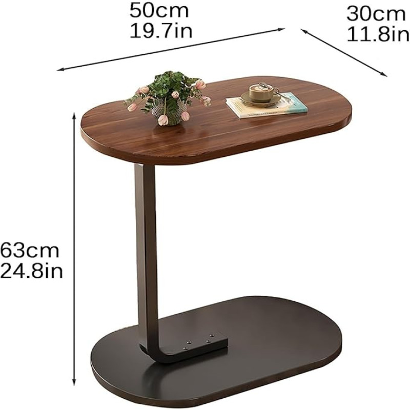 Modern C Shaped End Table for Living Room & Bedroom