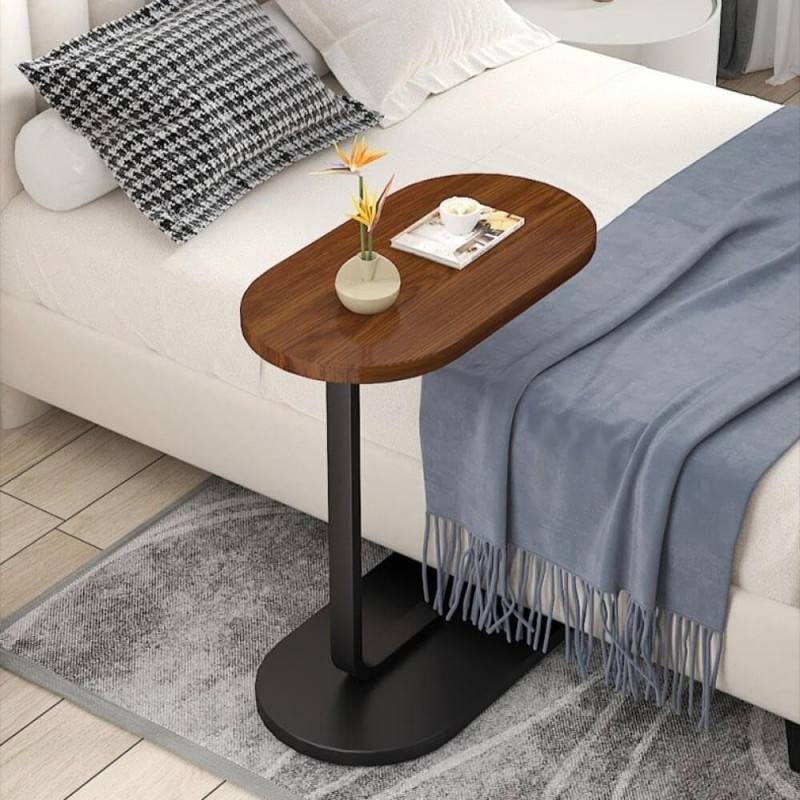 Modern C Shaped End Table for Living Room & Bedroom