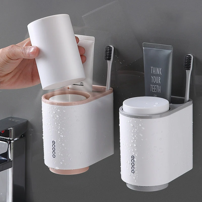 ECOCO Toothbrush Holder with Cup Bathroom Organizer