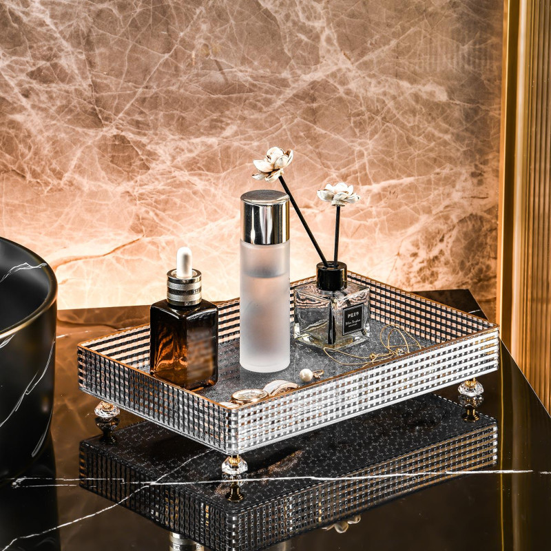 Acrylic Desktop Perfume & Cosmetic Organizer Tray