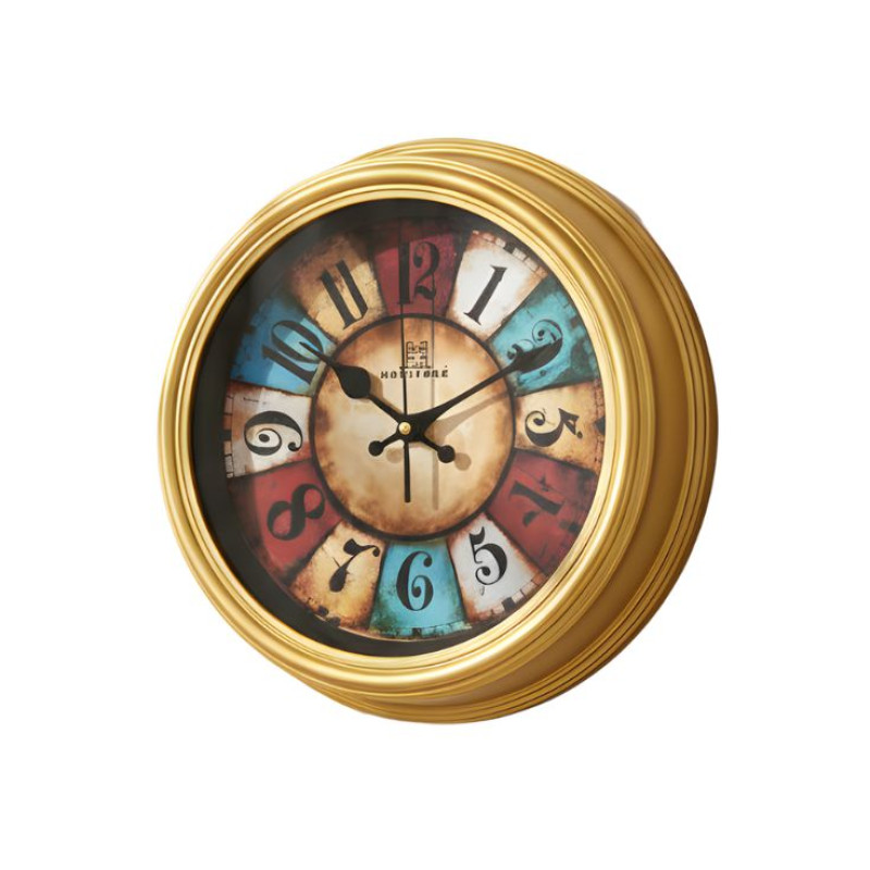 Heritage 11 Inch Squat Musturd Ranbow Wall Clock