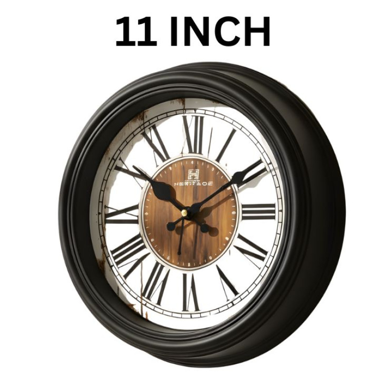 Heritage 11 Inch Squat Roman Coffee Wall Clock