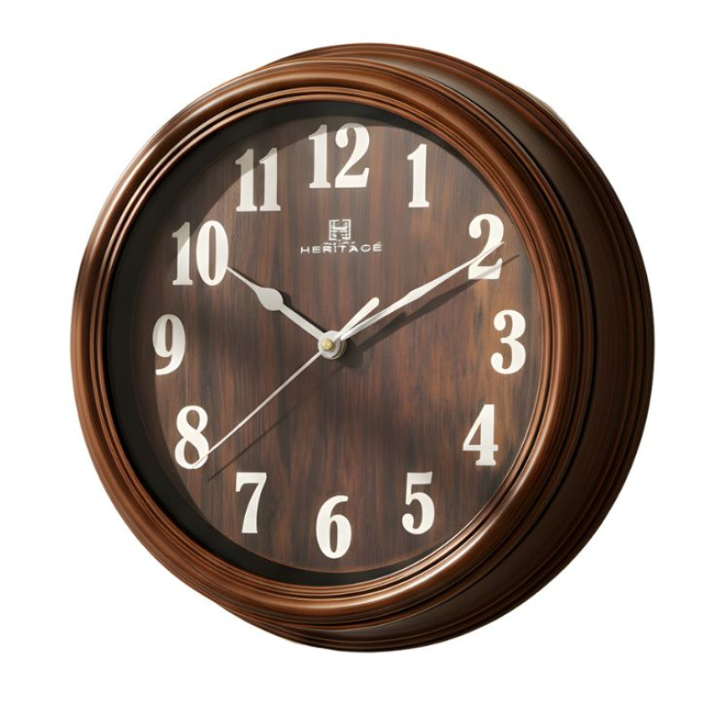 Heritage 11 Inch Squat Brown Wall Clock