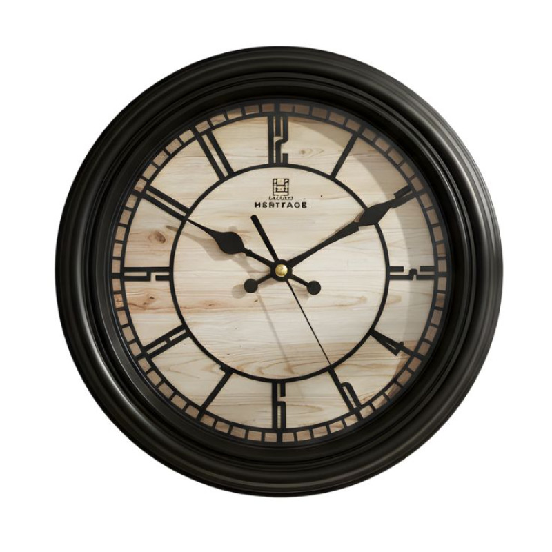 Heritage 11 Inch Squat Black Numerical Wall Clock