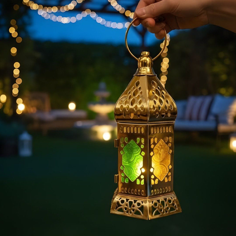 LED Metal Lantern Vintage Style Decorative Light