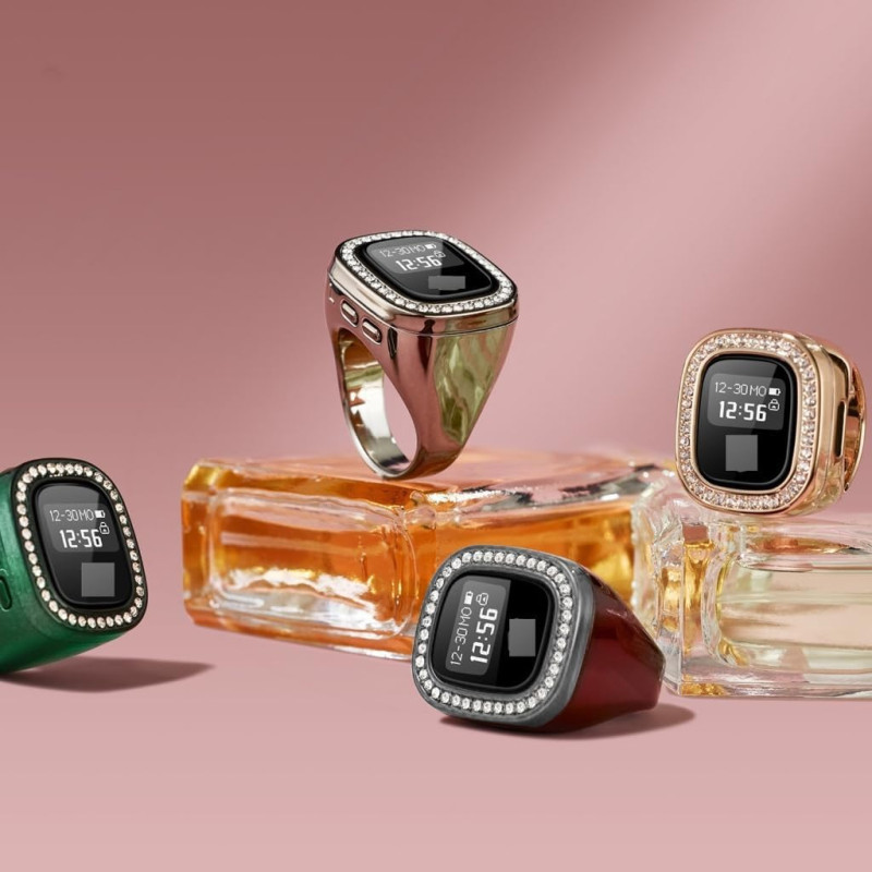 Diamond LED Rechargeable Zikr Ring Islamic Digital Tasbeeh Ring