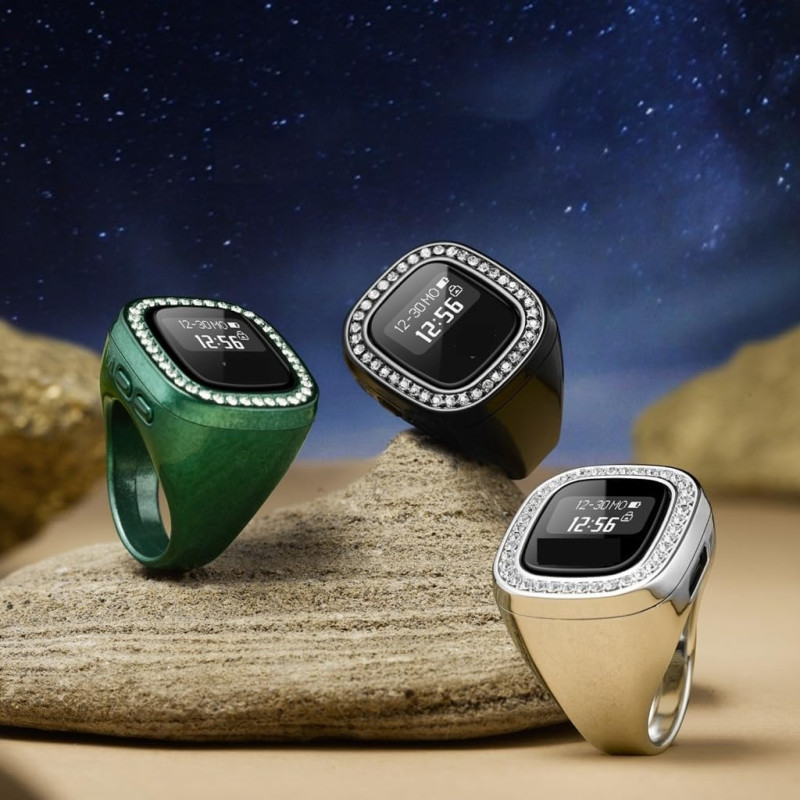 Diamond LED Rechargeable Zikr Ring Islamic Digital Tasbeeh Ring