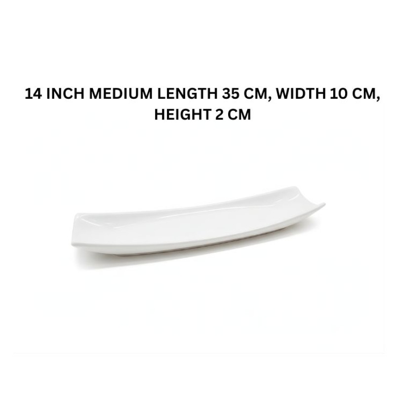 Melamine Medium White Serving Plate